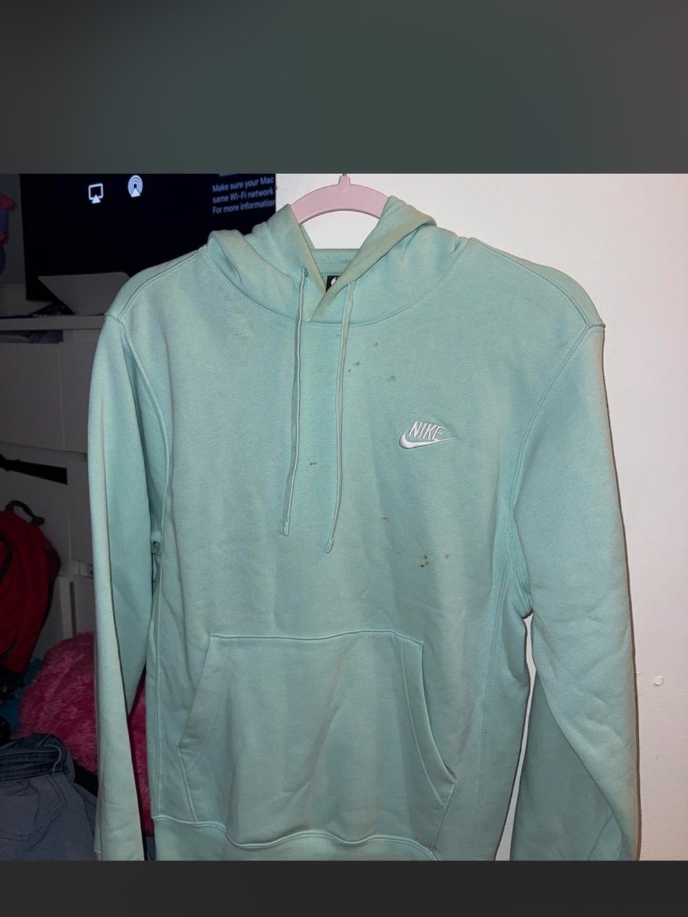 Nike Men's Mint Green Hoodie Sweatshirt